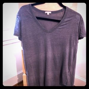 Linen blend V-Neck tee